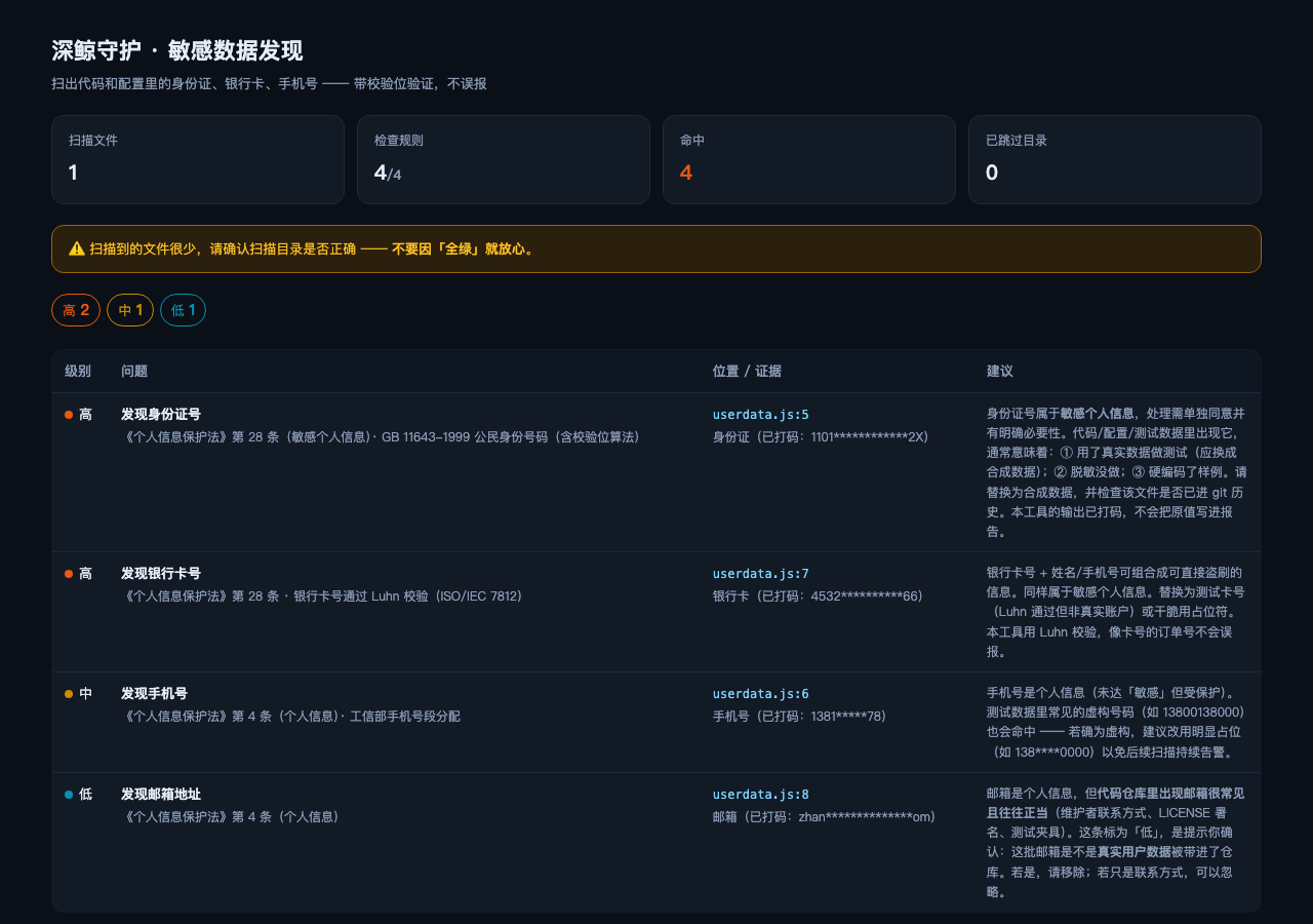 dsh-data-scan 检查报告示例